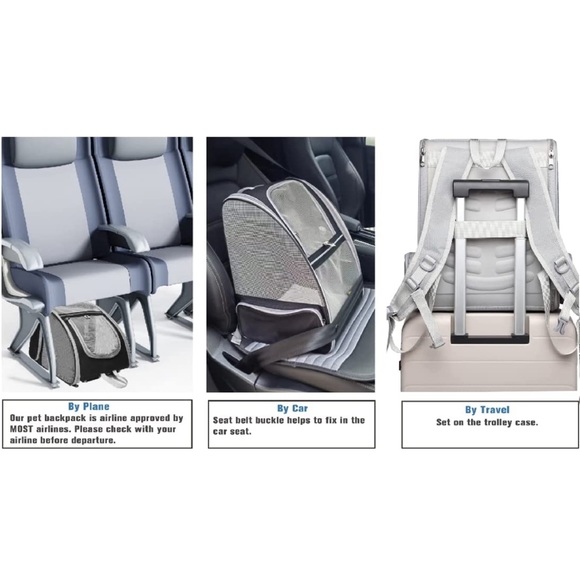 Innovative Traveler Bubble Backpack Pet Carriers for Cats and Dogs - black/gray - Picture 3 of 9